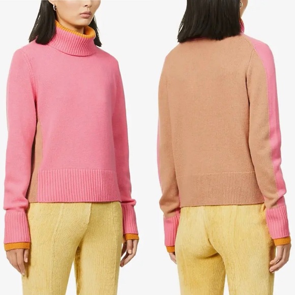 ME+EM Sweaters - *ME+EM Pink Camel Detachable Snood Wool Cashmere Turtleneck Sweater Small AT631